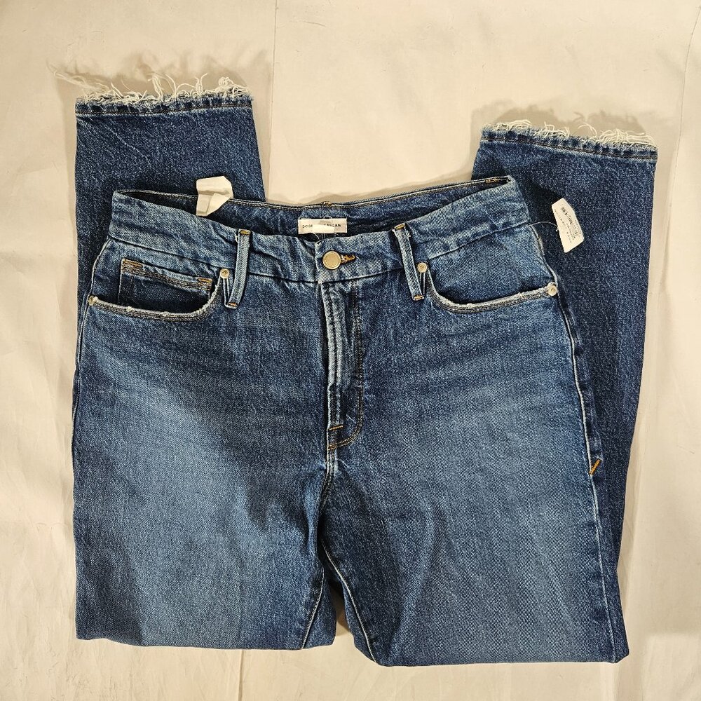 Good American Good Classic Blue Jeans Cropped Skinnish Fit Women's Size 4/27 NEW - Picture 4 of 8